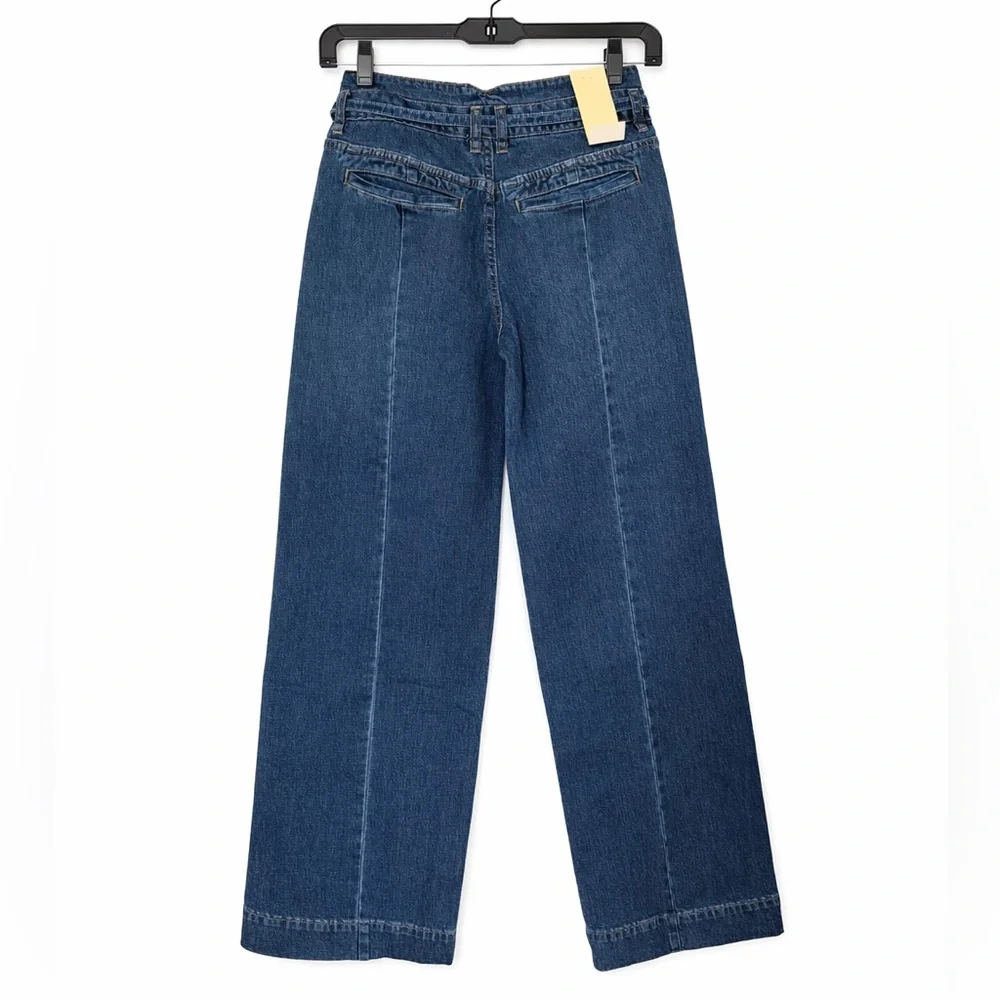 NEW SCOTCH & SODA High waisted Wide Leg COTTON Dark Blue Jeans 31” size 4,12 - Picture 4 of 16